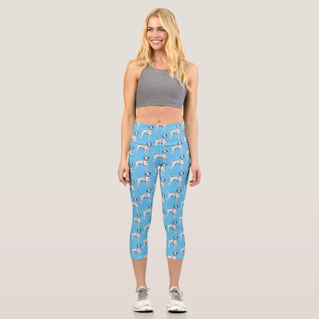 Leggings Capri Caricature pour chien dalmate (Recto)