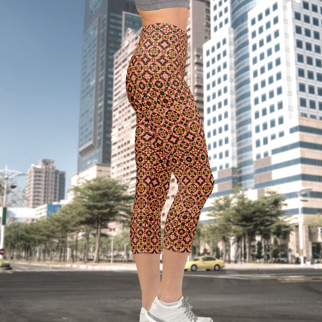 Leggings Capri Carrelage Abstrait Motif haut taille Capris (Créateur téléchargé)