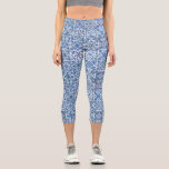 Leggings Capri Carrelage méditerranéen, Portugais, Azulejo, Majol<br><div class="desc">Motif élégante,  élégante et raffinée avec carrelage méditerranéen bleu et blanc. Un cadeau moderne et tendance,  parfait pour les amoureux de l'Azulejo dans votre vie.</div>