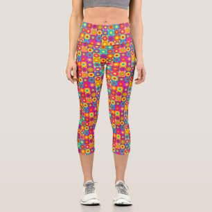 Leggings Capri Carrés Flower Power