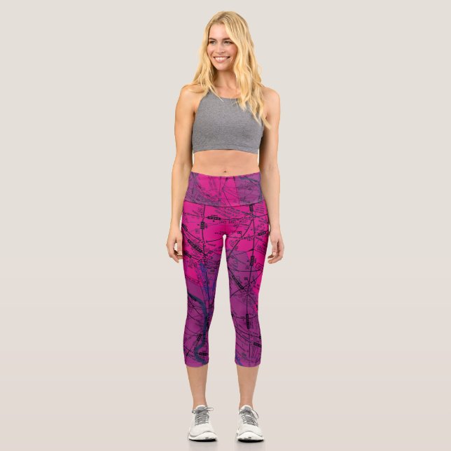 Leggings Capri Carte aérienne (Recto)