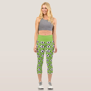 Leggings Capri Cartoon Soccer Ball Pattern