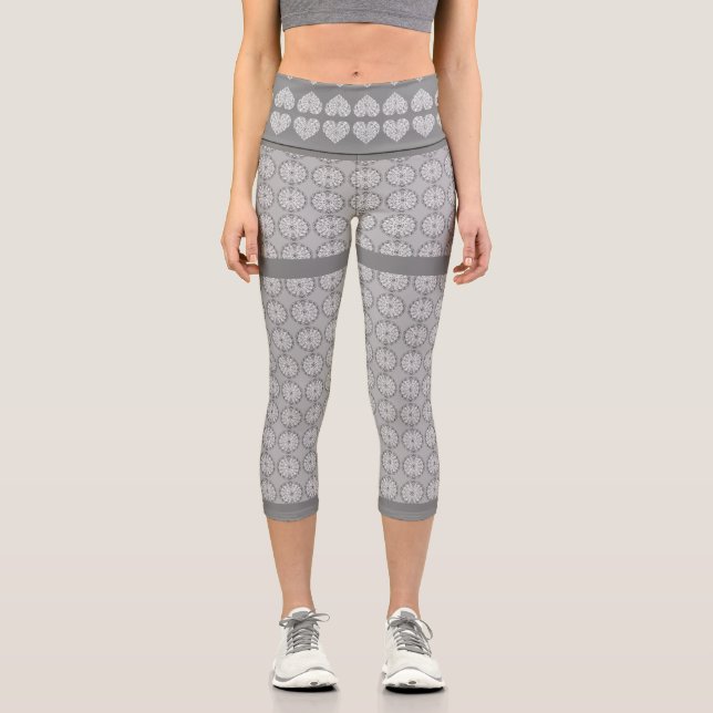 Leggings Capri Céramique gris dentelle (Recto)