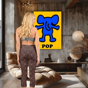 Leggings Capri Cercle Brun et Rose   Élégance Géométrique Moderne