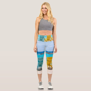 Leggings Capri Chaise de plage des Caraïbes Oasis #2 #caribbean #