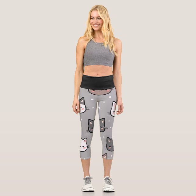 Leggings Capri Chat à pois (Recto)