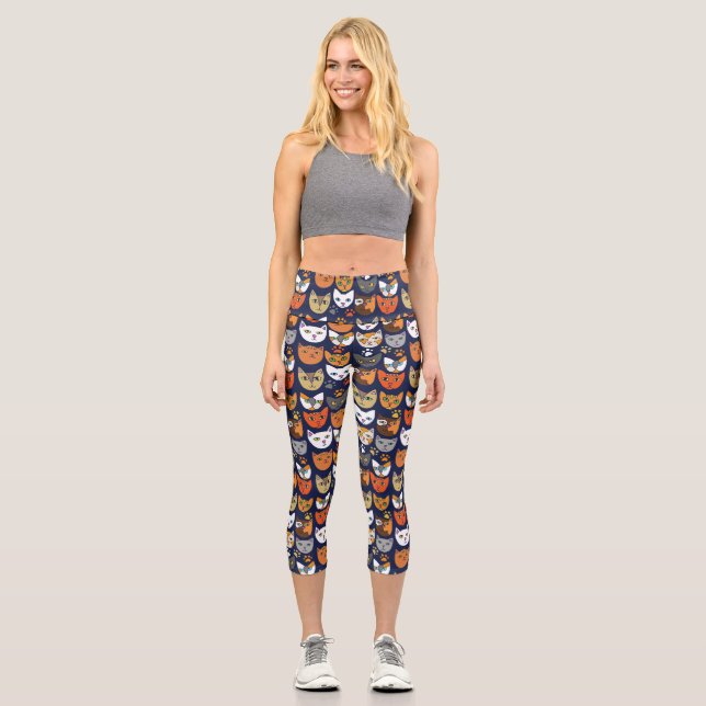 Leggings Capri Chats Partout Chat Personne (Recto)