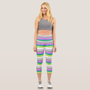 Leggings Capri Chaud coloré rayures de néon lancer oreiller
