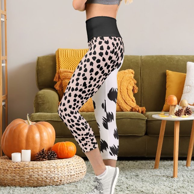 Leggings Capri Cheetah Leopard Wildlife Chat Motif Spots Imprimer (Créateur téléchargé)