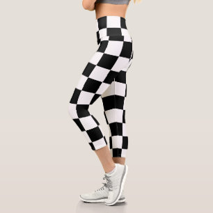 Leggings Capri Chèque noir blanc