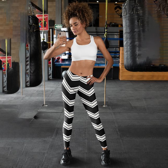 Leggings Capri Chevron Bleu Et Blanc (Créateur téléchargé)