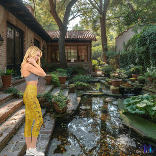 Leggings Capri Chic Capri en Jean à Carreaux Jaunes : Personnalis