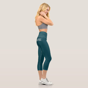 Leggings Capri Chic Élégant Bleu Sarcelle 