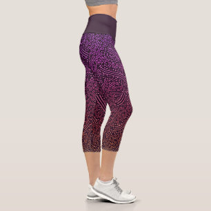 Leggings Capri Chic Holographe Iridescente Confetti Motif Yoga