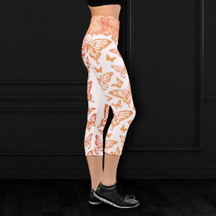 Leggings Capri Chic papillon   Coral Orange Dark Peach Ombre