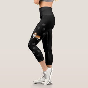Leggings Capri Chien de dessin animé Shetland Sable Sheltie & Pat
