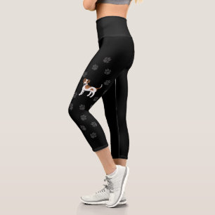 Leggings Capri Chien de ferme danois-suédois marron et blanc & pa