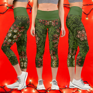 Leggings Capri Christmas Dot Mandala