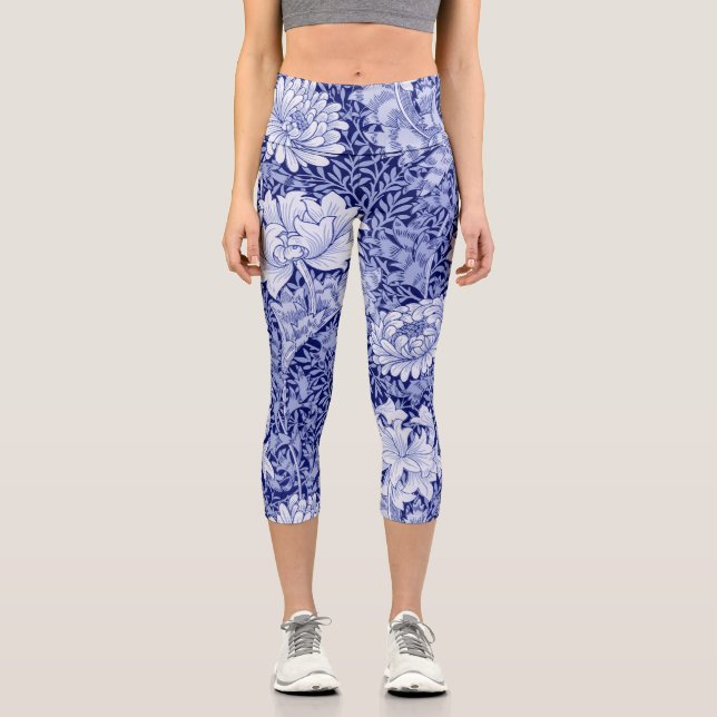 Leggings Capri Chrysanthemum Blue, William Morris (Recto)