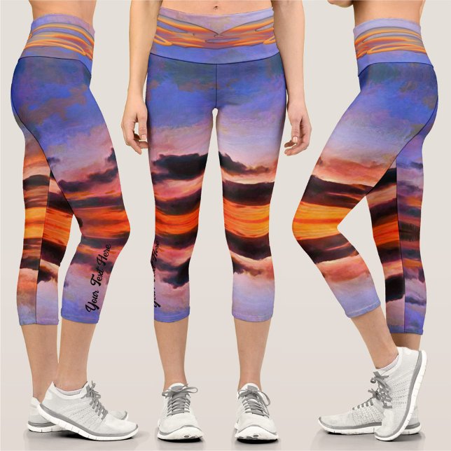 Leggings Capri Ciel de coucher de soleil de Vallarta 1182 (Créateur téléchargé)