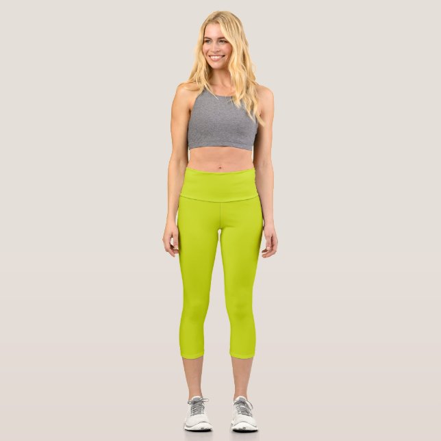 Leggings Capri Citron amer (couleur solide) (Recto)