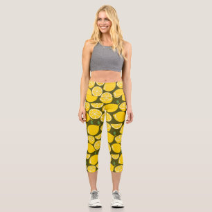 Leggings Capri Citron Jaune Moderne Amusant mignon