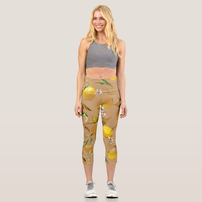 Leggings Capri citrons d'aquarelle 33 (Recto)