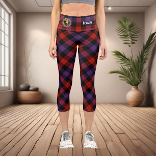 Leggings Capri Clan Brown Crest sur Tartan