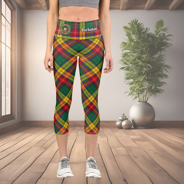 Leggings Capri Clan Buchanan Tartan (Créateur téléchargé)
