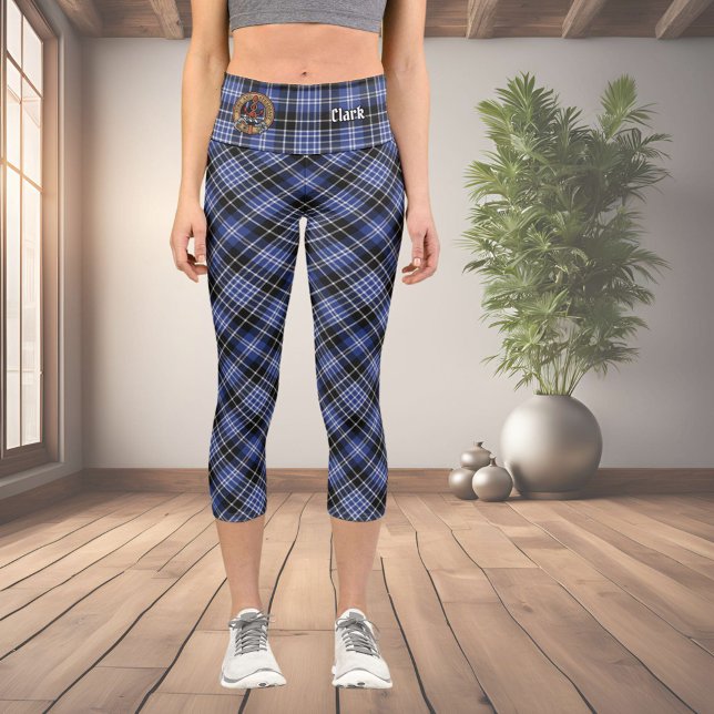Leggings Capri Clan Clark Tartan (Créateur téléchargé)