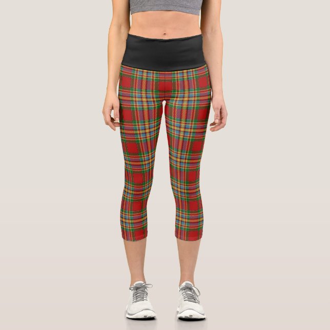 Leggings Capri Clan Classique Chattan Tartan Plaid (Recto)