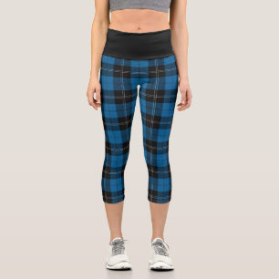 Leggings Capri Clan classique Ramsay Plaid bleu et noir Tartan
