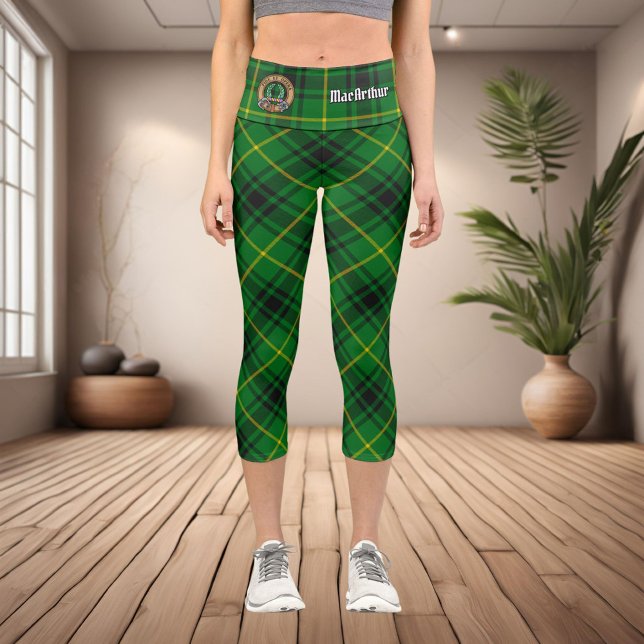 Leggings Capri Clan MacArthur Tartan (Créateur téléchargé)