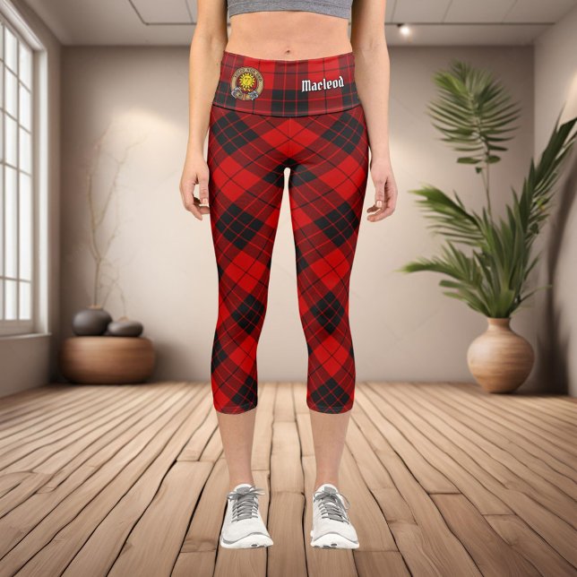 Leggings Capri Clan Macleod de Raasay Tartan (Créateur téléchargé)