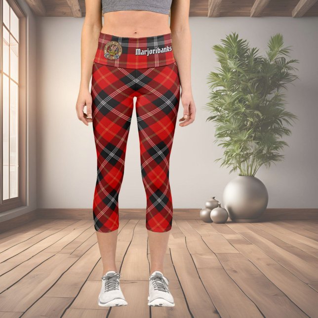 Leggings Capri Clan Marjoribanks crête sur Tartan (Créateur téléchargé)