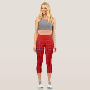 Leggings Capri Clan Rose Tartan Plaid