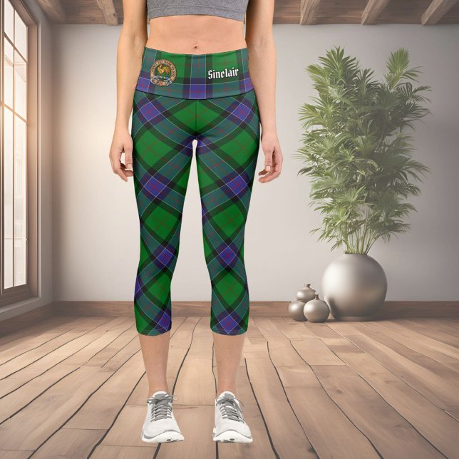 Leggings Capri Clan Sinclair Chasse Tartan (Créateur téléchargé)