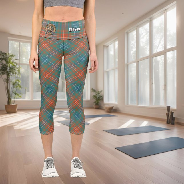 Leggings Capri Clan Wilson Ancienne Tartan (Créateur téléchargé)
