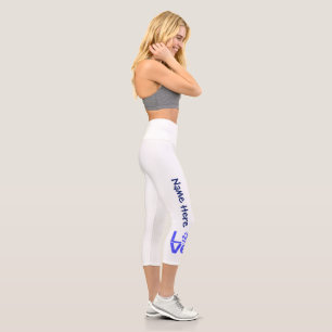 Leggings Capri Cœur drapeau bleu Grèce LOVE personnalisé