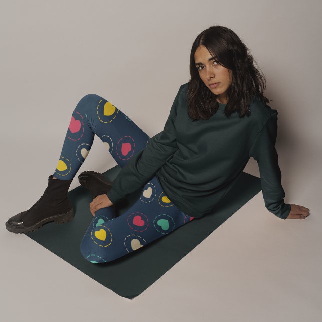 Leggings Capri Coeurs colorés (Créateur téléchargé)