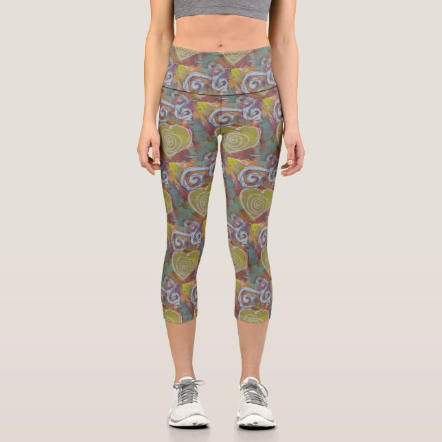 Leggings Capri Coeurs et tourbillons (Recto)