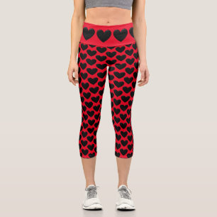 Leggings Capri Coeurs Puffy Noirs