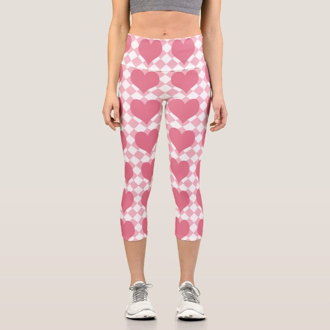 Leggings Capri Coeurs roses (Recto)