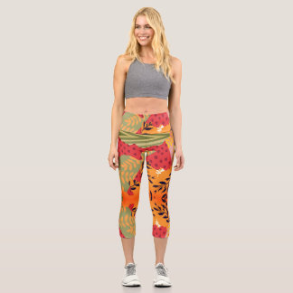Leggings Capri Collage floral abstrait multicolore