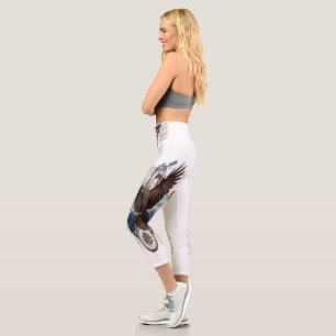 Leggings Capri Collage mystérieux de corbeau - Vintage et futuris