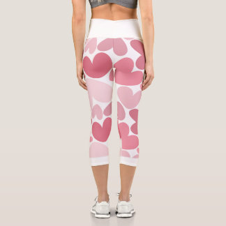 Leggings Capri Collants à motif cœurs roses sans couture – Romant
