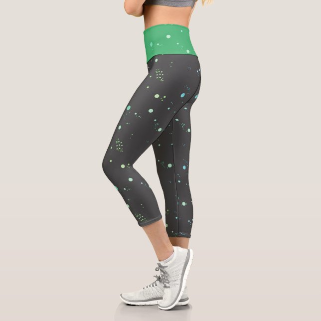 Leggings Capri Collants à motifs géométriques funky Art abstrait (Gauche)