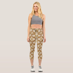 Leggings Capri Collants Capri Baroque Doré