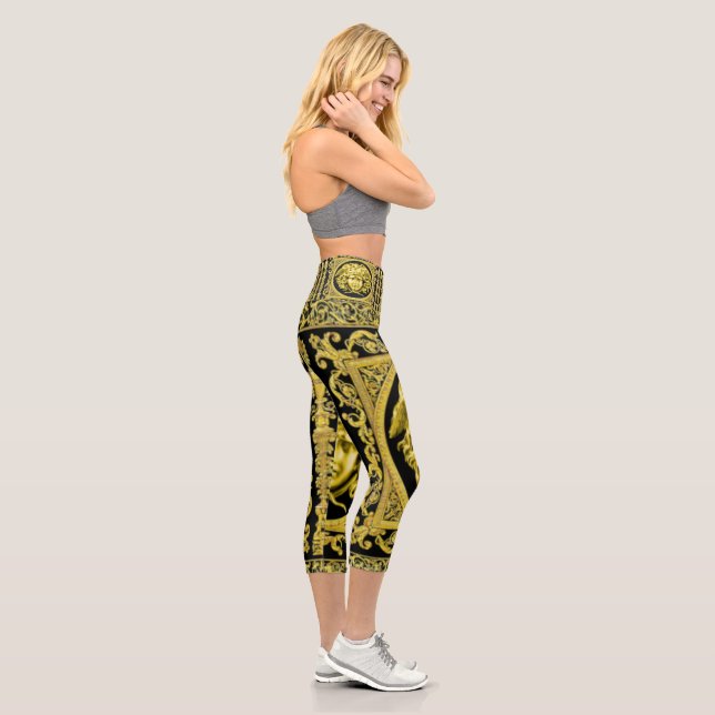 Leggings Capri Collants Capri Classiques Medusa Dorée (Droite)