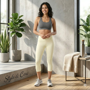 Leggings Capri Collants Capri couleur ivoire uni